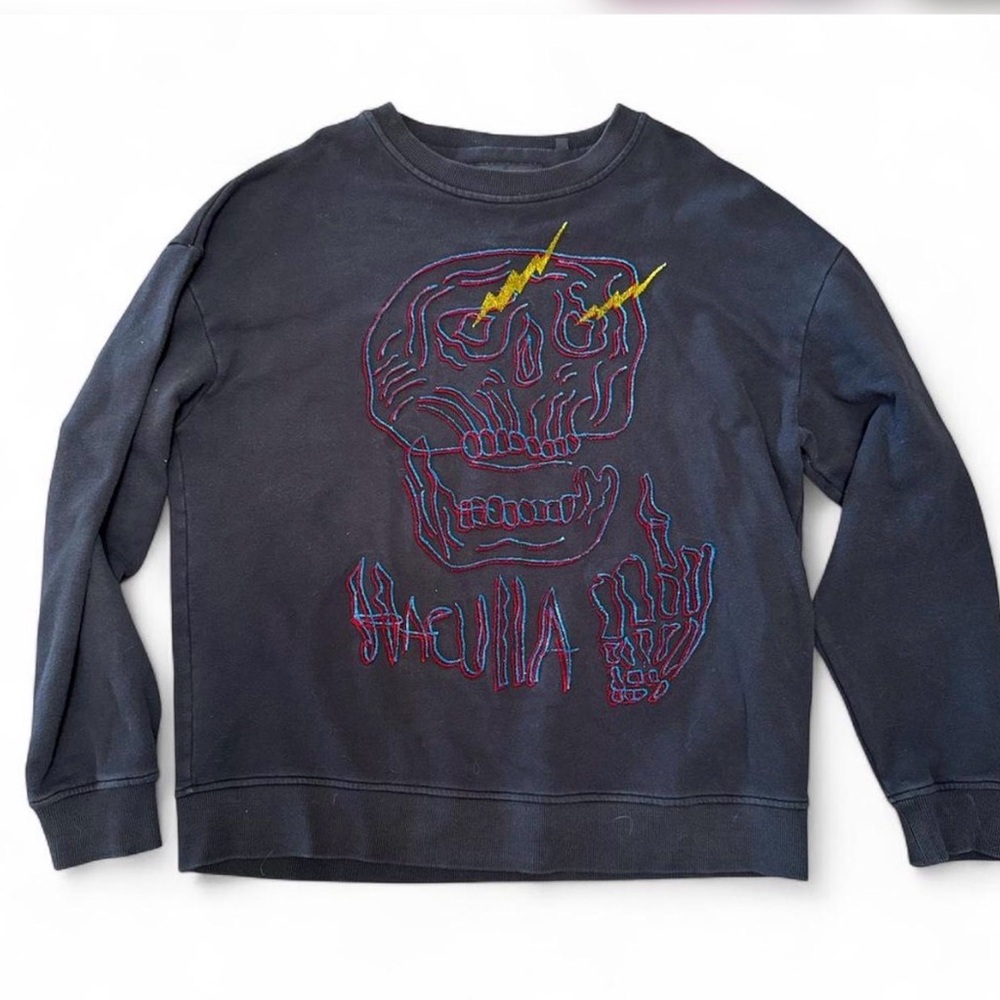 Rare Haculla Embroidered Skull Sweatshirt size XL